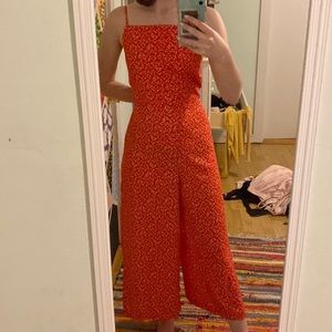🎈 Red Floral Jumpsuit